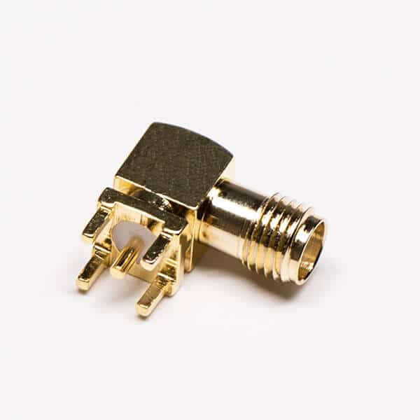 1-3 同軸sma接頭90度鍍金母座彎式插孔接PCB板